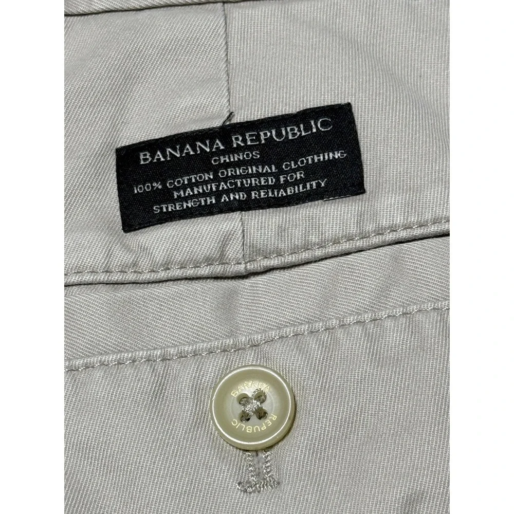 Banana Republic‎ Aiden Chino Pants Mens 36x34 Tan Excellent Cotton Slim Fit